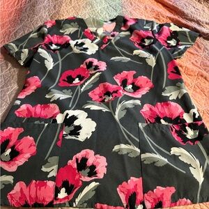 floral women’s scrub top